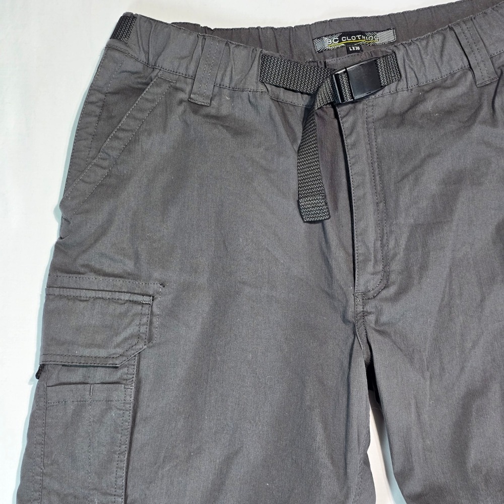 BC Clothing Mens Convertible Cargo Pants Gray Zip Off Hiking Shorts L 30 Stretch - Picture 5 of 16